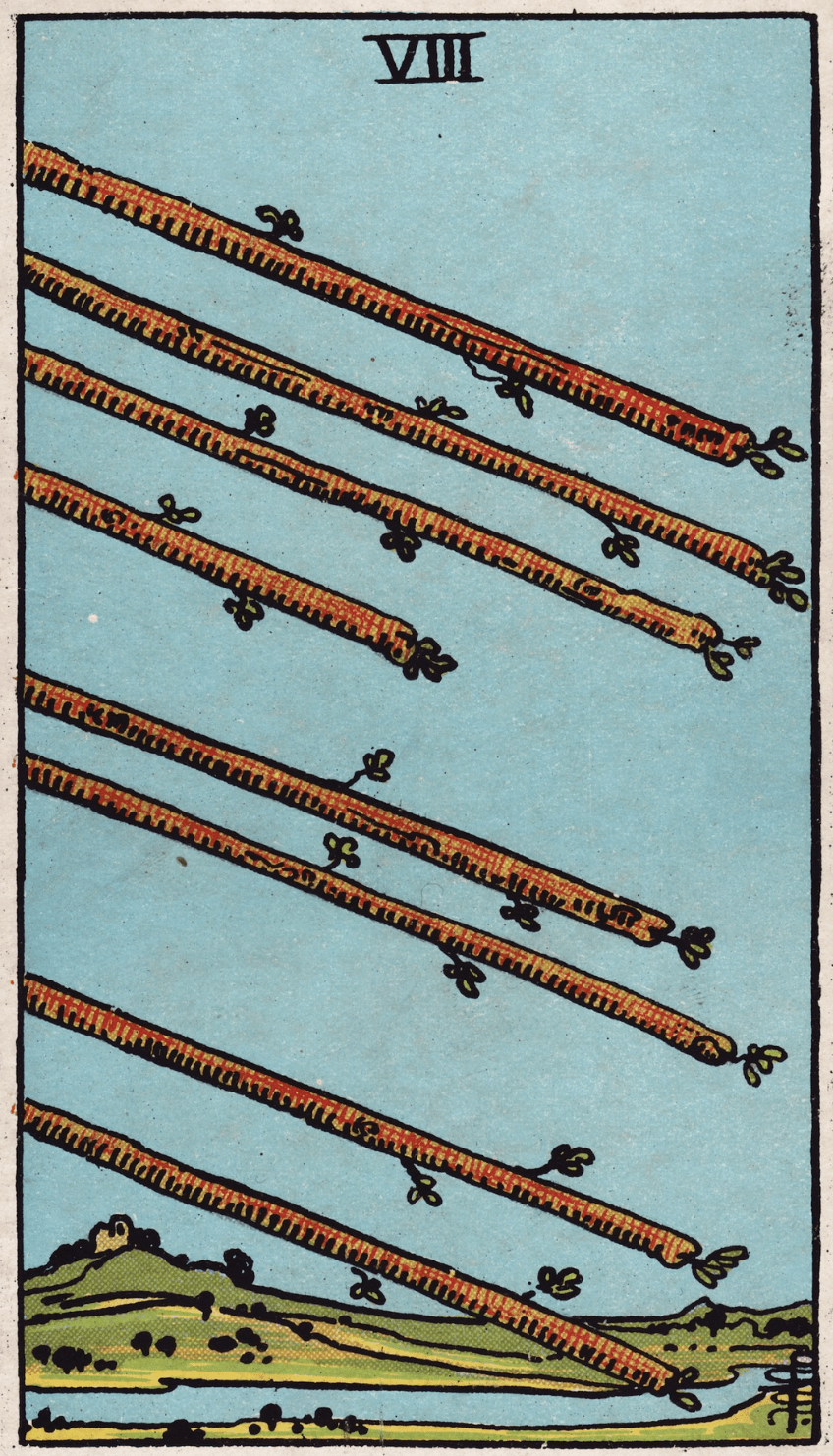 Eight of Wands: Symbolism & Imagery