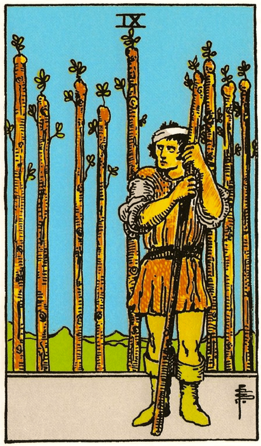 Nine of Wands: Symbolism & Imagery