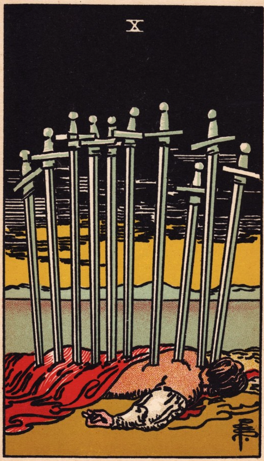 Ten of Swords: Symbolism & Imagery